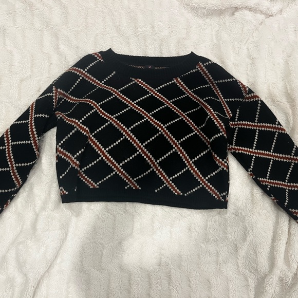 Patterned cropped sweater - Picture 2 of 2